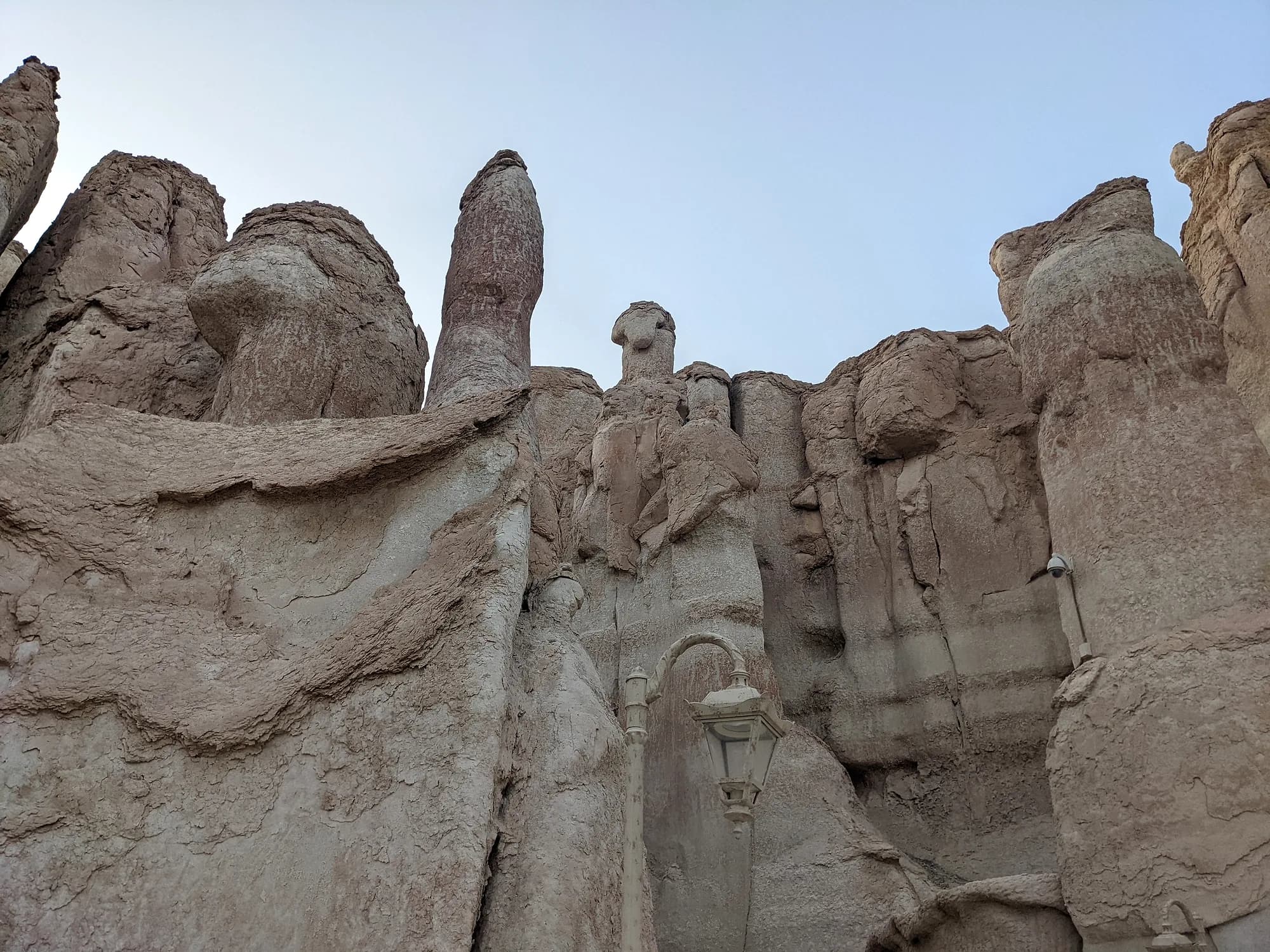 Weathered limestone rock formations at Al-Qarah Mountain, Al-Ahsa